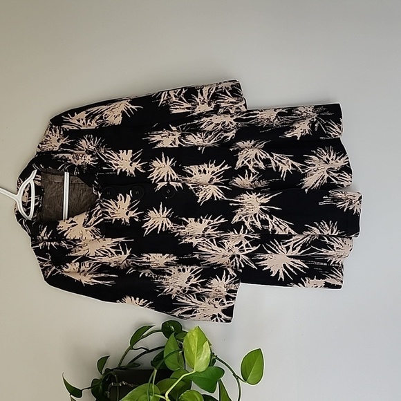 NIC + Zoe Abstract black cream blazer jacket large - Picture 1 of 7